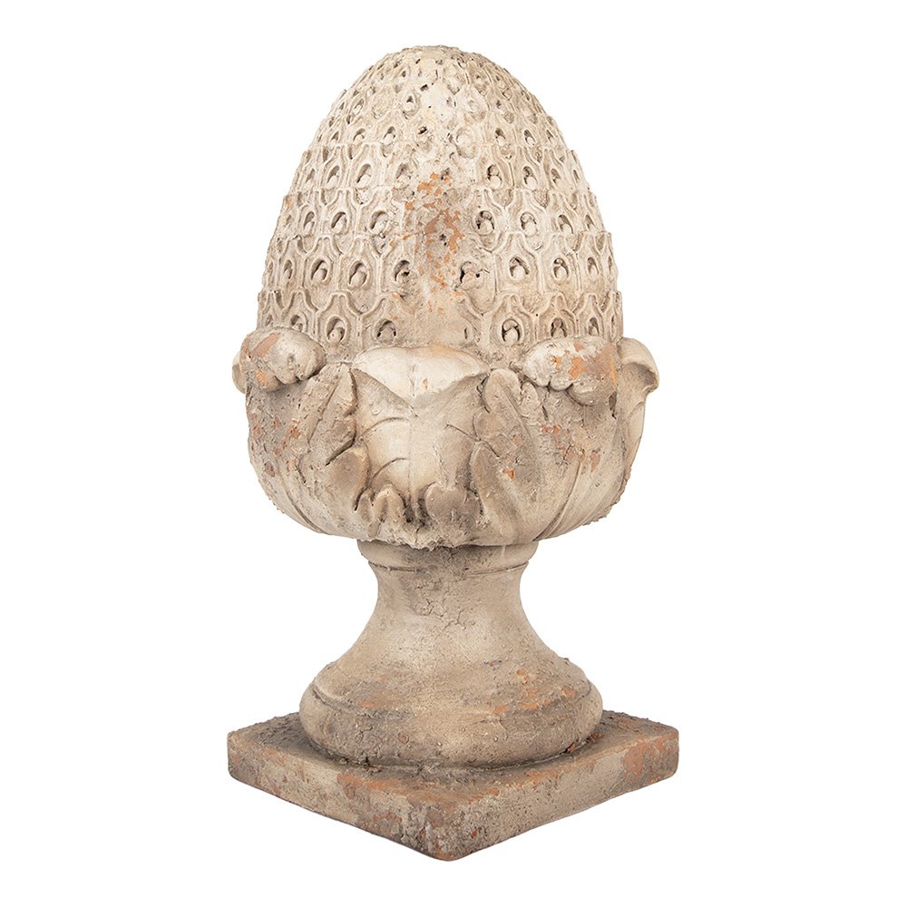 Decoratie Ornament Dennenappel 27x27x45 cm Beige Keramiek
