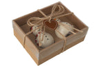 J-Line Peper-en-zoutstel sneeuwpop - steengoed - wit/kerstrood
