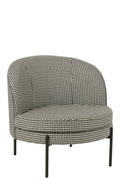 J-Line zetel Pied-De-Poule - ijzer - zwart/wit
