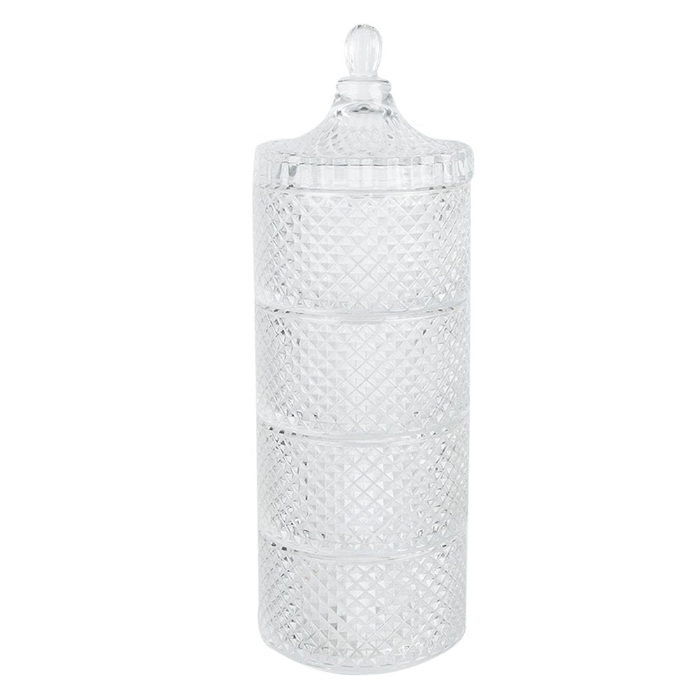Glazen potje Ø 10x25 cm Transparant Glas Potje met Deksel