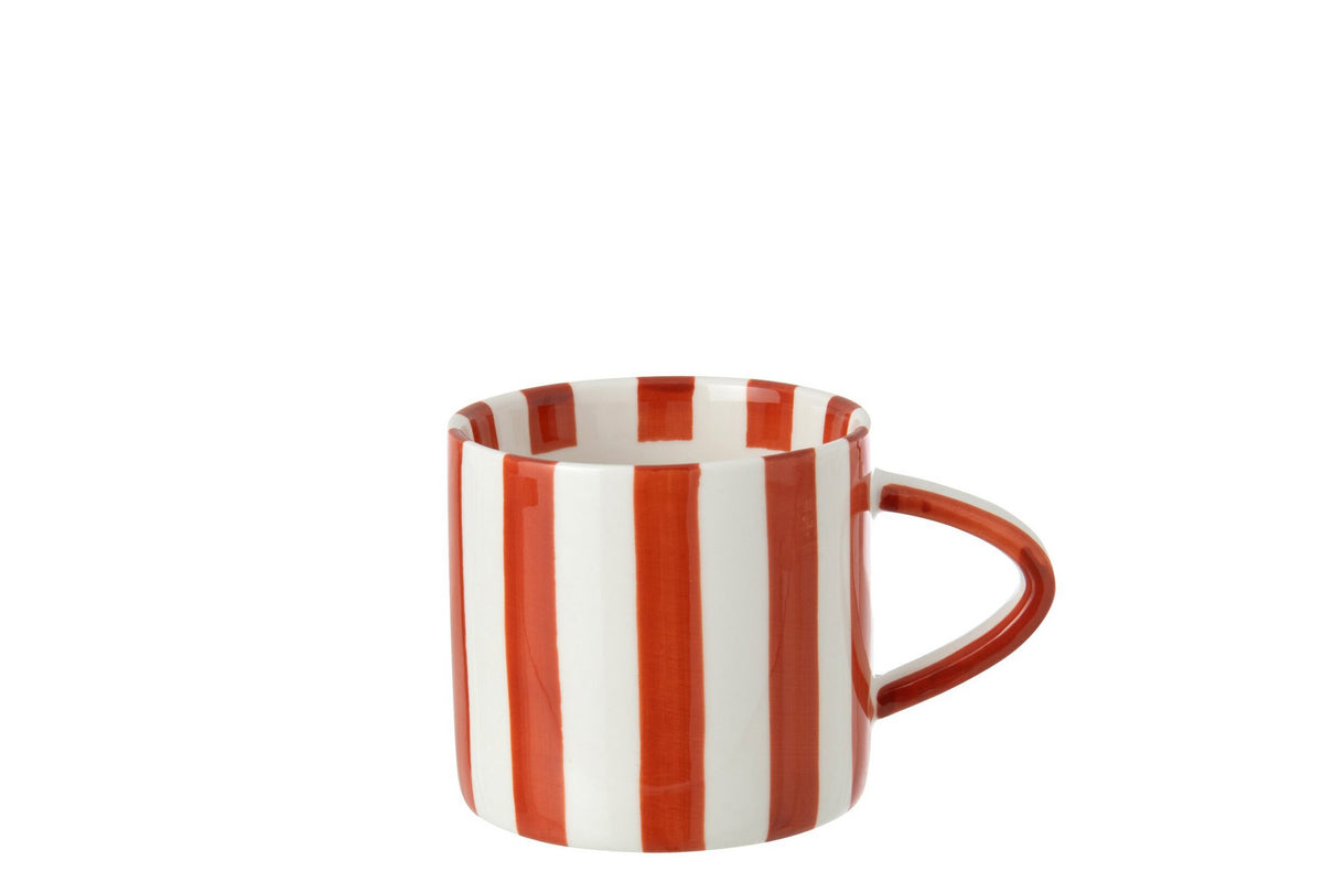 J-Line kopje - steengoed - cognac/wit