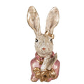 Beeld Konijn 11x12x24 cm Beige Roze Polyresin