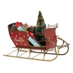 Kerstdecoratie Beeld Slee 30x15x22 cm Rood Metaal