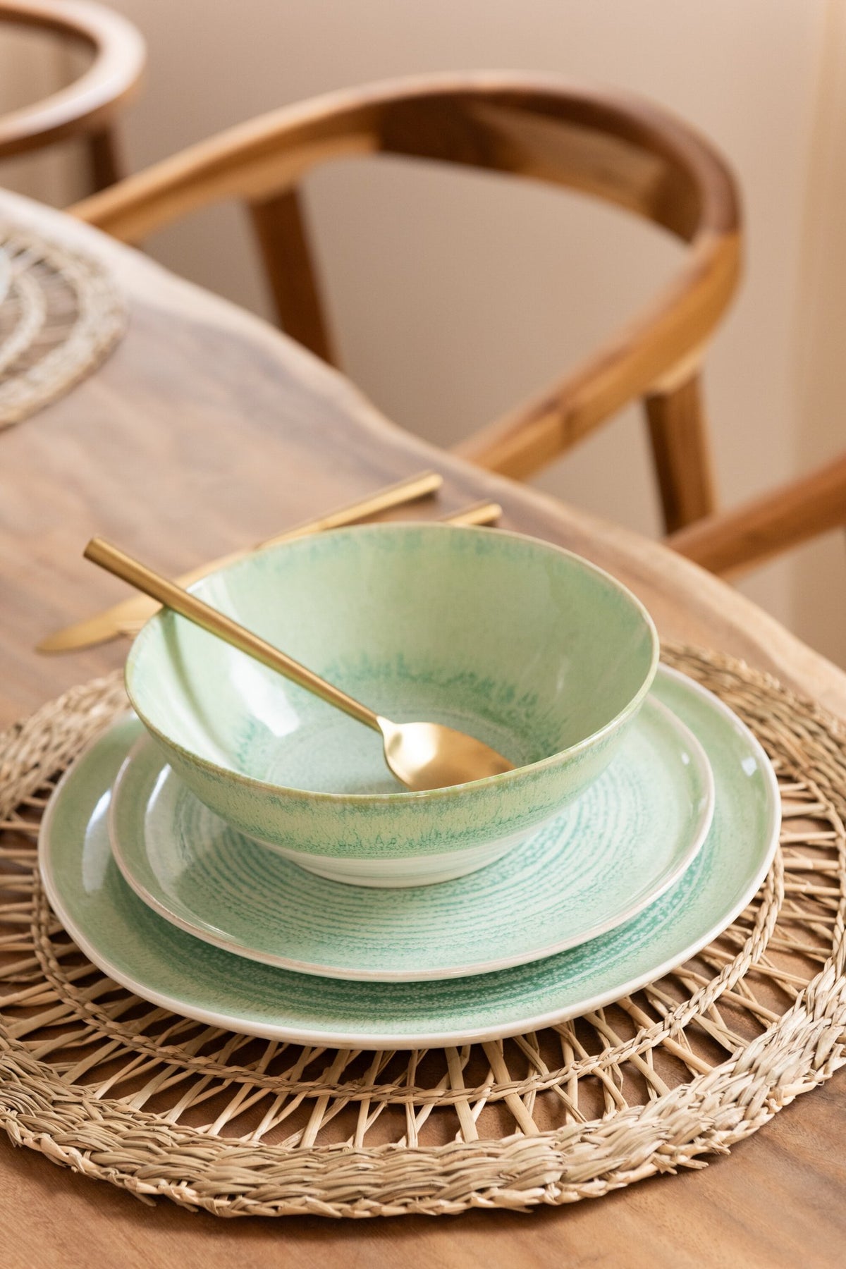 J-Line Rond Zeegras placemat - jute - naturel