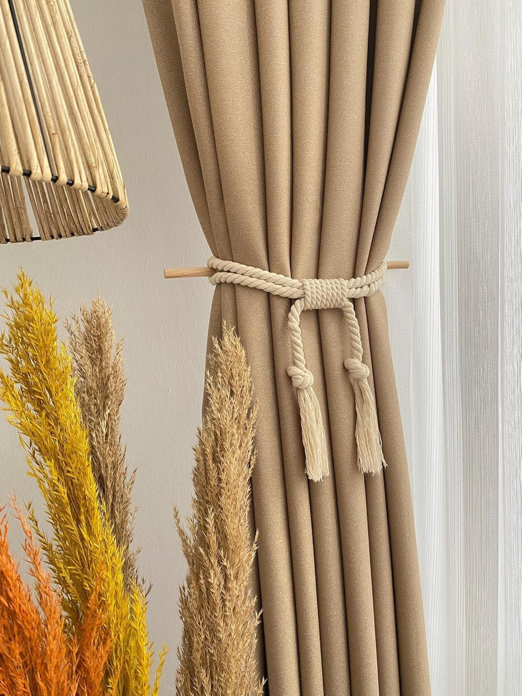 Macrame Drape tiebacks – Katoen en hout – 2c