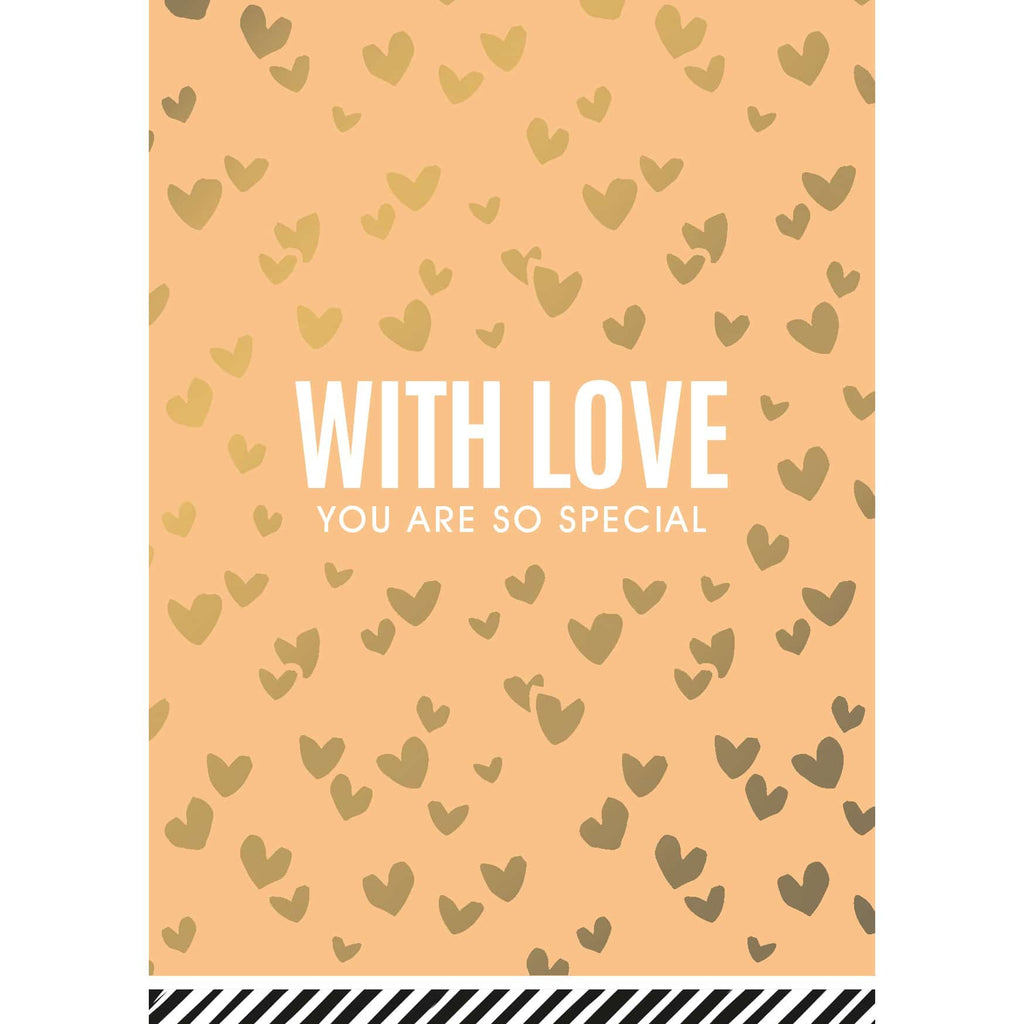 With Love goldfoil wenskaarten - 10 stuks