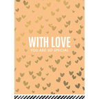 With Love goldfoil wenskaarten - 10 stuks