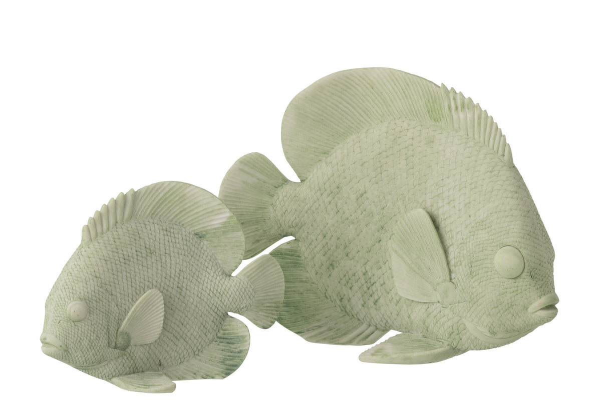 J-Line decoratie Vis - polyresin - muntgroen - L