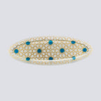 Gouden ovaal klein nieuw 47x16 goud en blauw