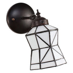 Wandlamp Tiffany 17x12x23 cm Wit Bruin Glas Muurlamp