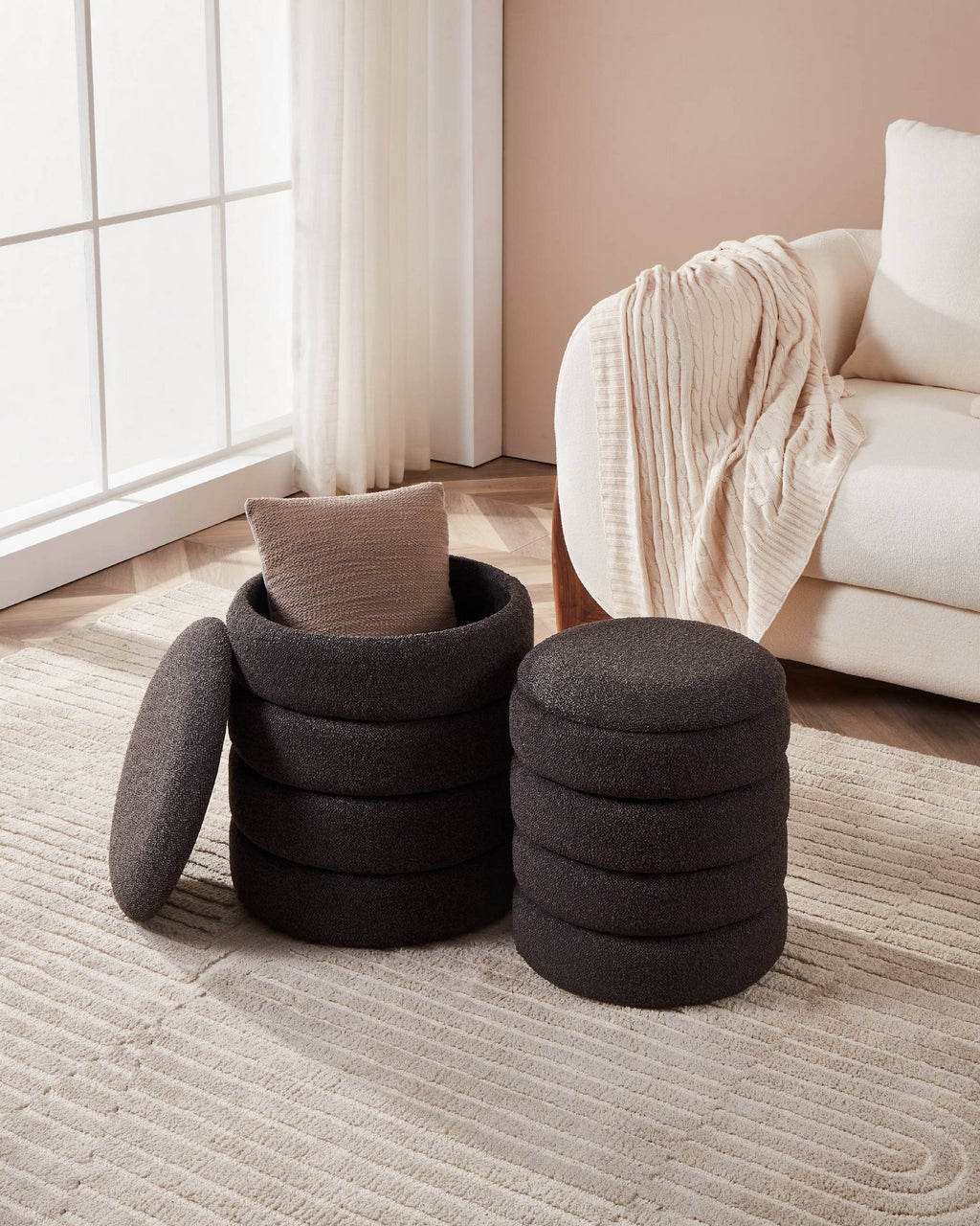Hocker Ampahaka Zwart 40x44,5cm