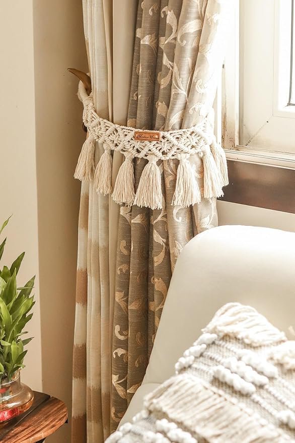 Geweven katoenen decoratieve draperie tieback