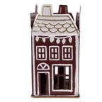 Waxinelichthouder Huis 12x12x22 cm Rood Metaal