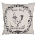 Kussenhoes 45x45 cm Beige Zwart Polyester Haan Sierkussenhoes
