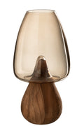 J-Line vaas Paddenstoel Hoog - glas - grijs