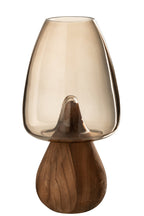 J-Line vaas Paddenstoel Hoog - glas - grijs