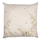Kussenhoes 45x45 cm Beige Groen Polyester Bloemen Sierkussenhoes