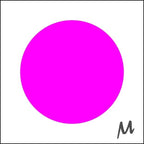 Blanco etiketten - Rond 35mm - fluor pink