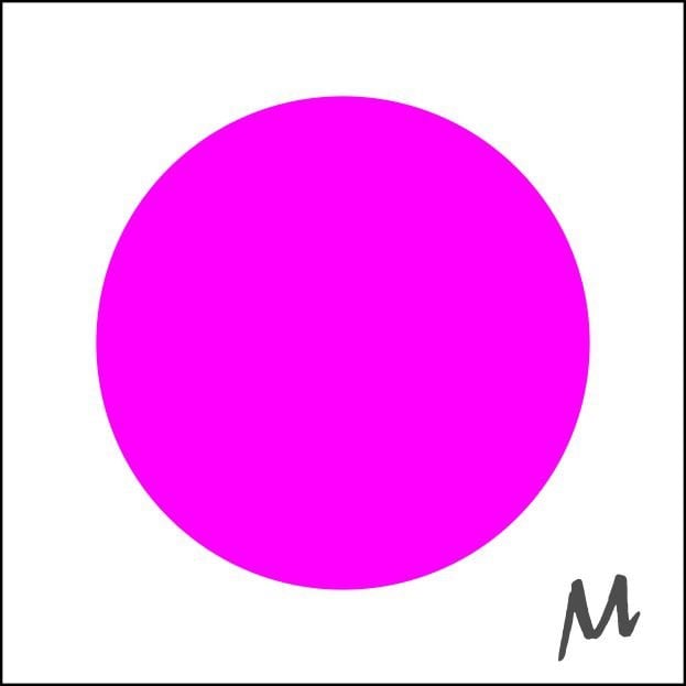 Blanco etiketten - Rond 35mm - fluor pink