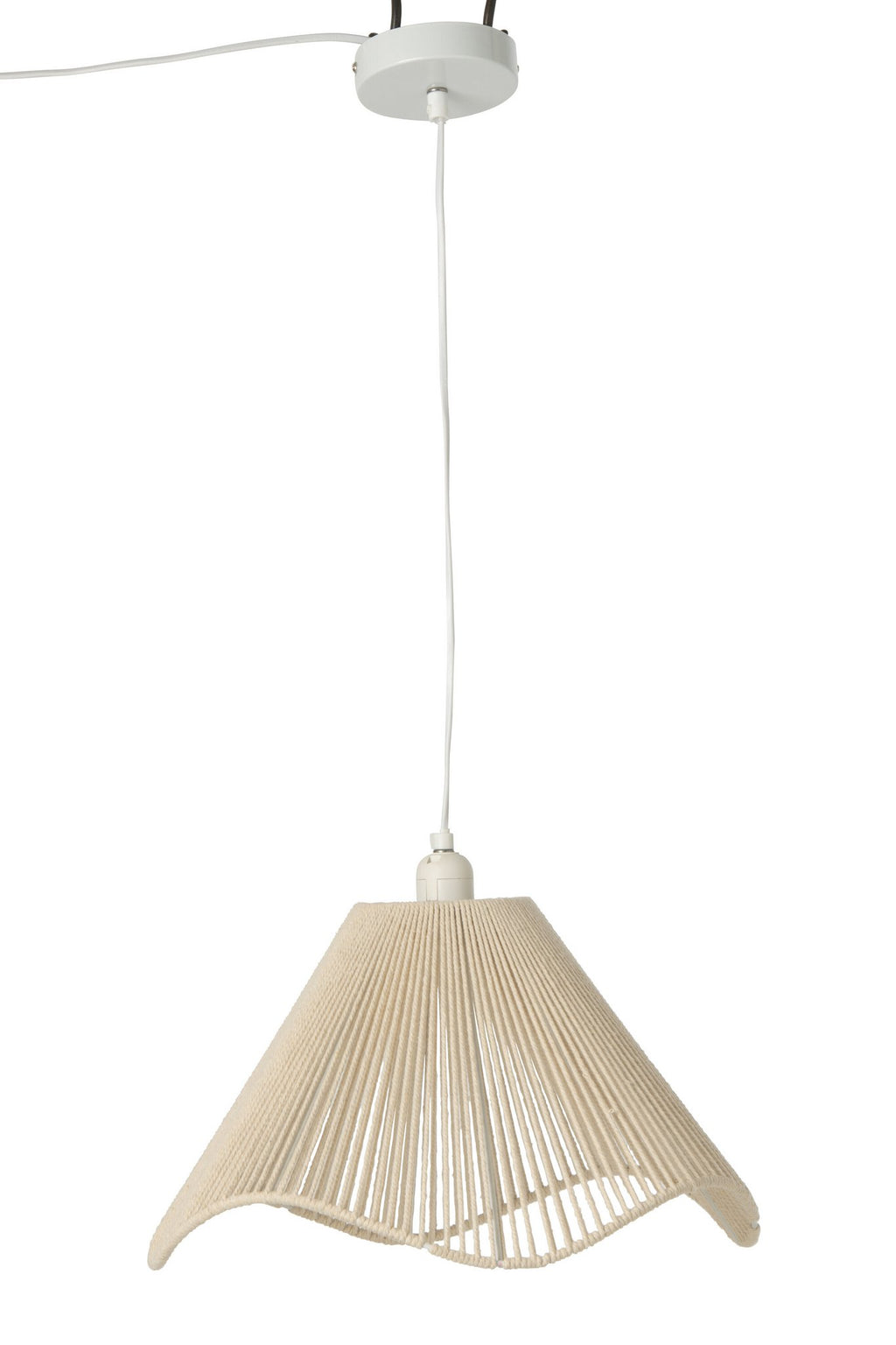 J-Line hanglamp Touw - vlas - greige - small