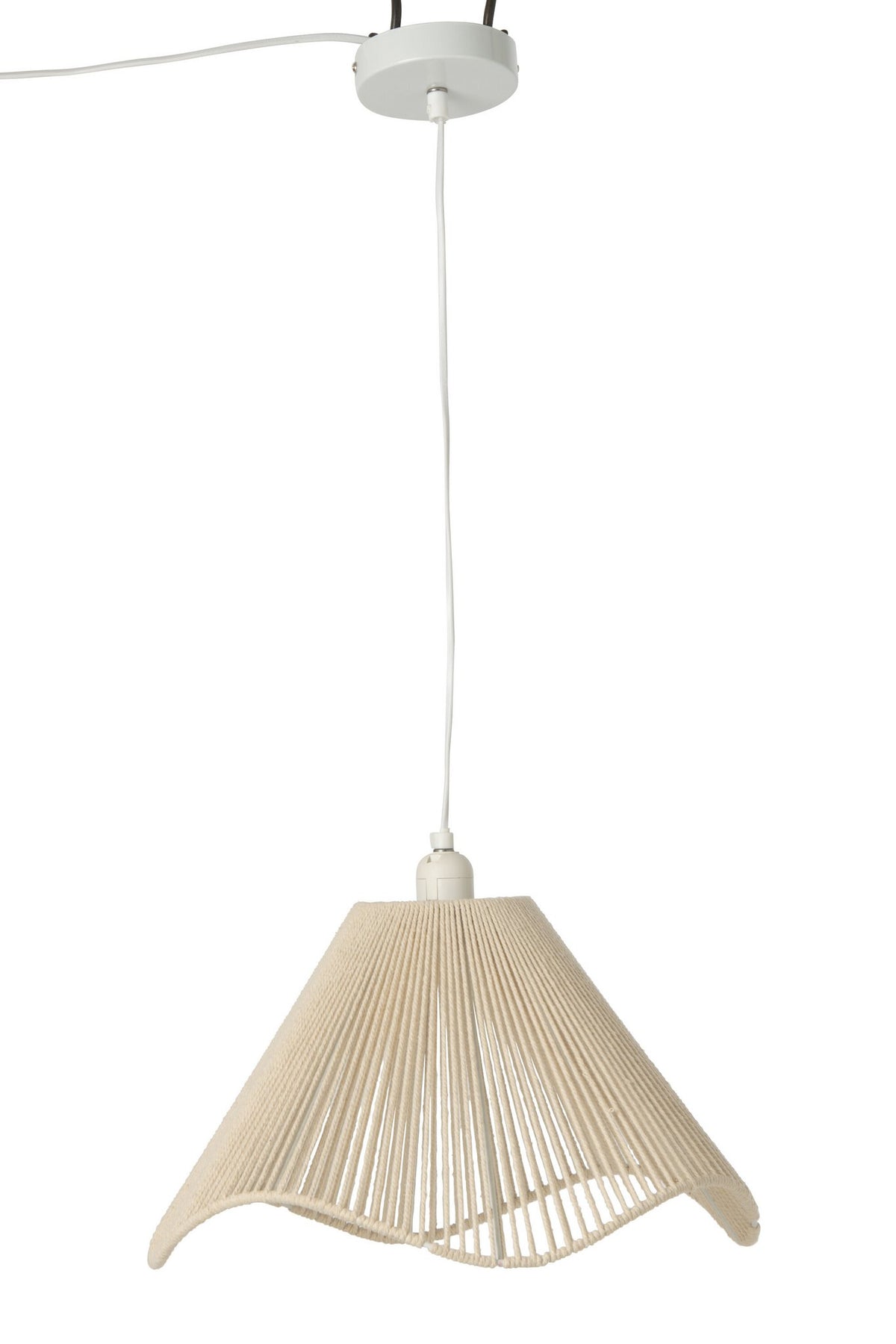 J-Line hanglamp Touw - vlas - greige - small