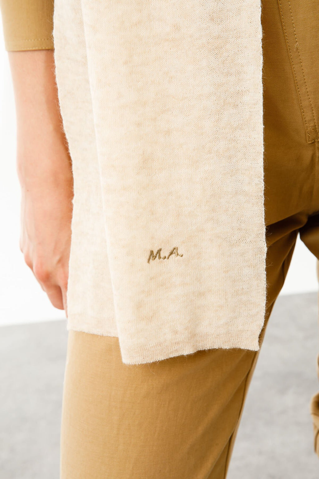 Angora sjaal ecru-taupe