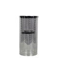 *windlicht cilinder zilver visgraat breed small 25cm*