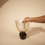 Pijlerkaarsenhouder van getextureerd glas - Omkeerbaar, tweekleurig