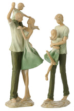 J-Line decoratie Familie 1 Kind - polyresin - groen/ecru
