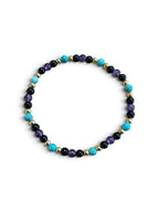 Dames armband Onyx, Amethist, en Turquoise 4 mm