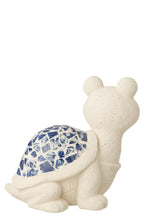 J-Line decoratie Schildpad Mozaïek - polyresin - beige/blauw