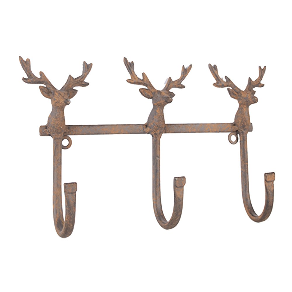 Wandkapstok 3 Haken 27x5x15 cm Bruin Metaal