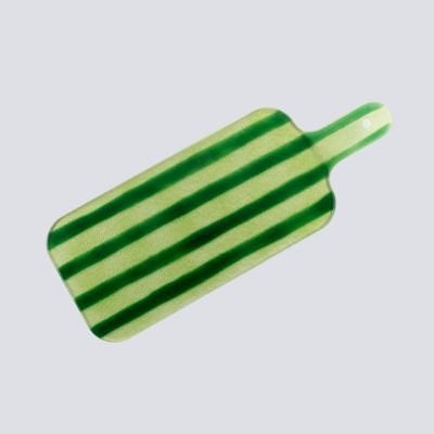 Artisano Platter Hand Klein 38x15 Groene Strepen