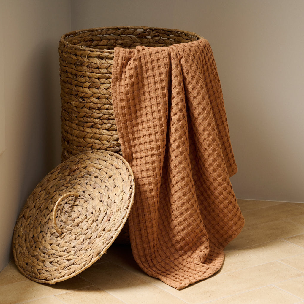 Katoenen wafelhanddoek - Krijt