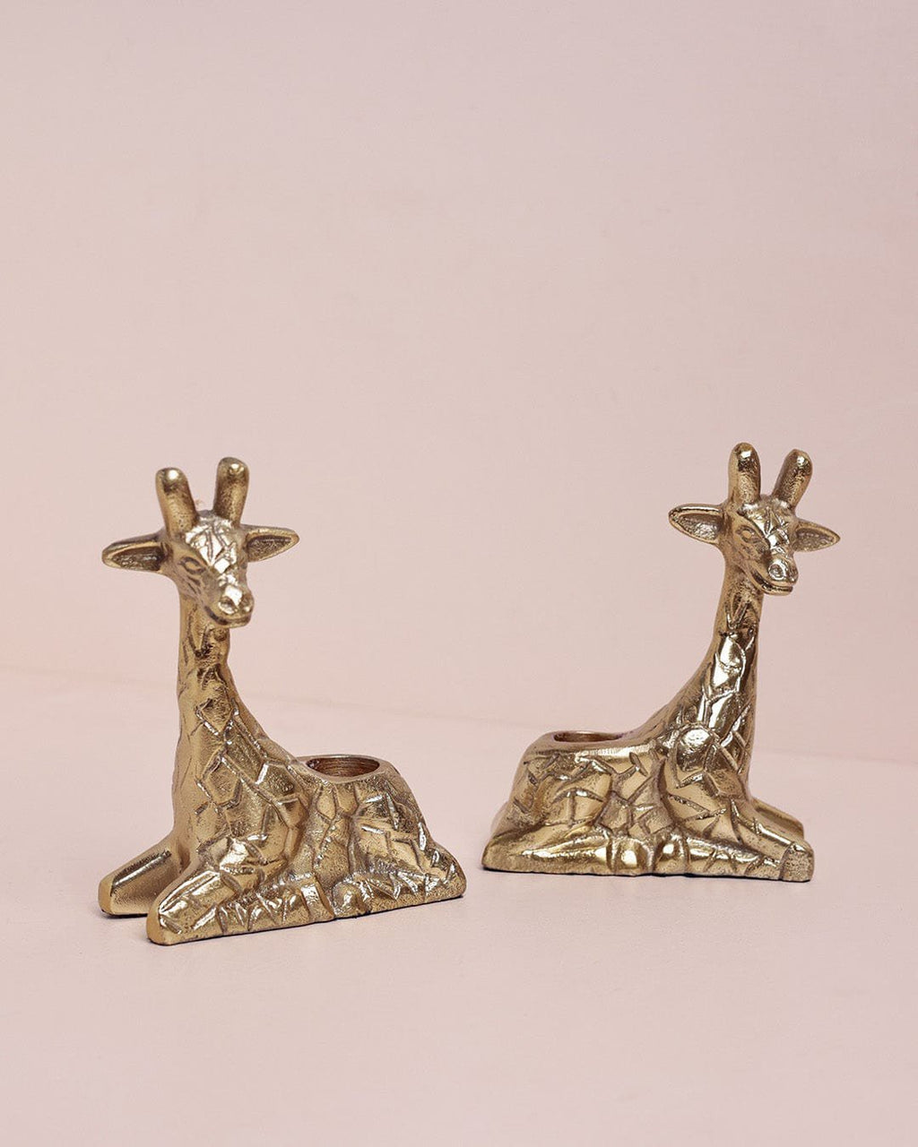 Kaarshouder | Messing giraffe | H 15,5 x D 7,5 cm, set van 2