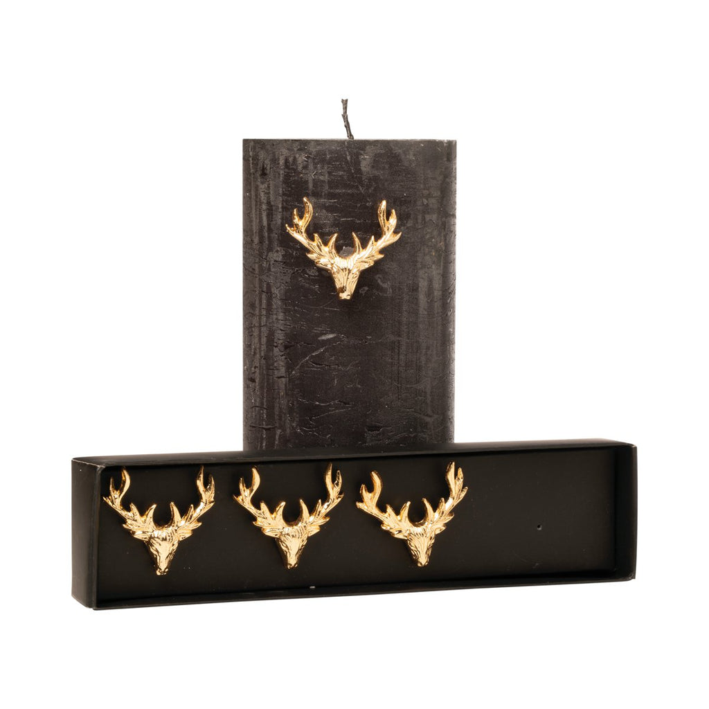 Kaarsenpin hert goud (set of 4)