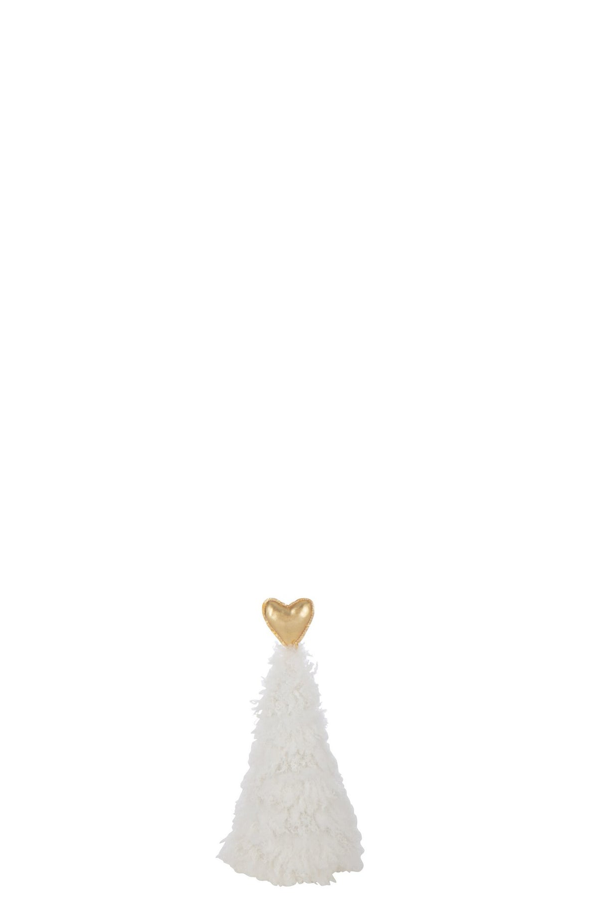J-Line decoratie Kerstboom Hart - polyresin - wit/goud - extra S