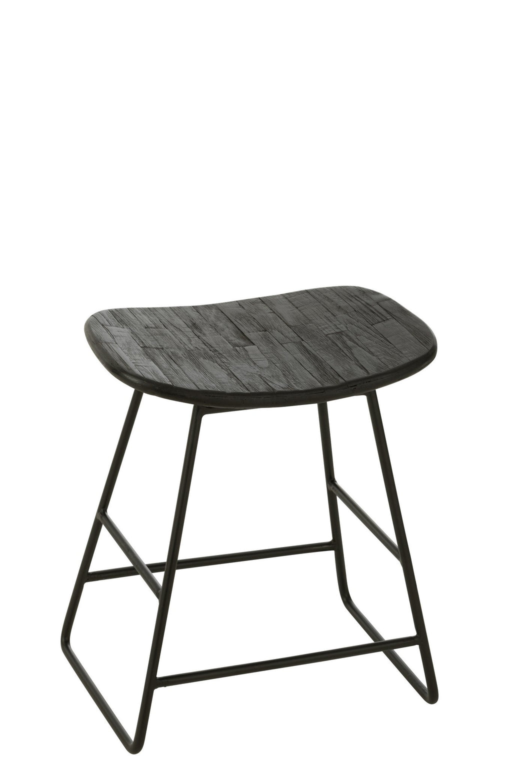 J-Line stoel Rechthoekig - gerecycleerd hout - zwart - small