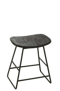 J-Line stoel Rechthoekig - gerecycleerd hout - zwart - small