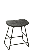 J-Line stoel Rechthoekig - gerecycleerd hout - zwart - small
