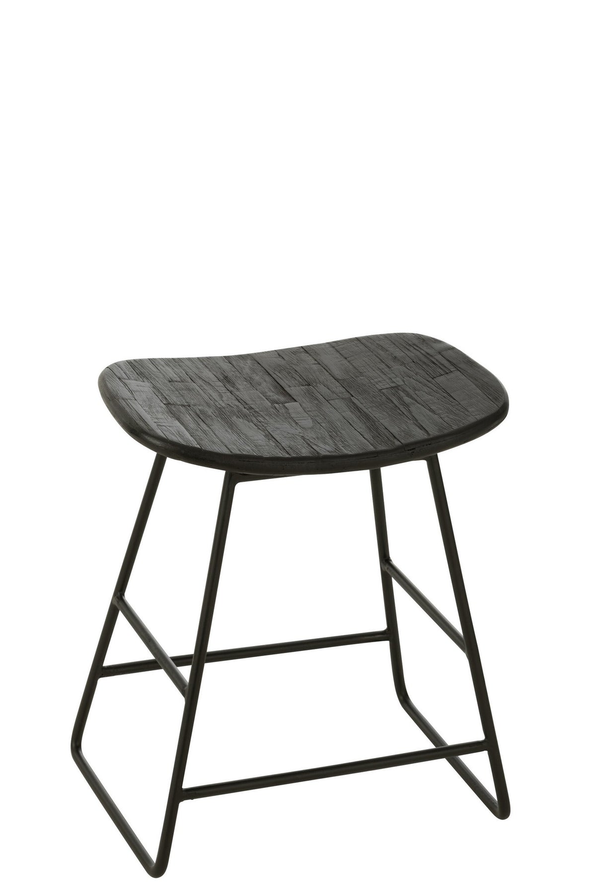 J-Line stoel Rechthoekig - gerecycleerd hout - zwart - small