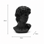 Black David Bust Statue – Klassiek geïnspireerd decoratief beeldhouwwerk voor tafelblad-styling