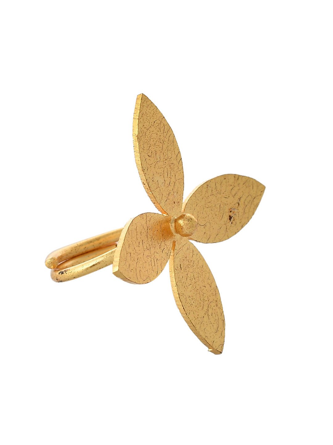 Verstelbare bloemenring – sieraden – vergulde afwerking – diameter 2 cm