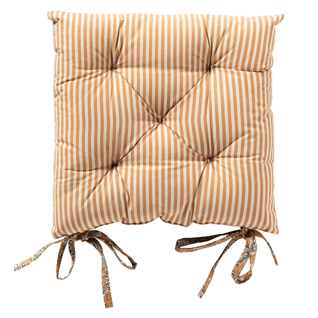 Dutch Decor Julita - Stoelkussen 40x40 cm - Bloemmotief - Met striklinten - Dusty Coral - Roze