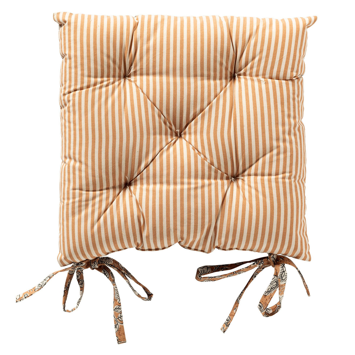 Dutch Decor Julita - Stoelkussen 40x40 cm - Bloemmotief - Met striklinten - Dusty Coral - Roze
