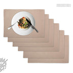 Eettafelmatten – Hittebestendig geribbeld katoen – Set van 6 (48x32 cm)