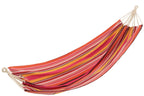J-Line Hangmat Strepen Katoen/Polyester Felroze+Mix