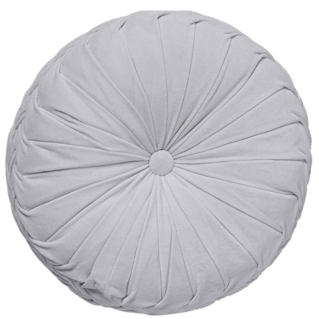 Dutch Decor Kaja - Kussen Ø40 cm - Rond - Fluweel - Micro Chip - Grijs