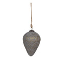 Kerstbal 21 cm Grijs Glas Kerstboomversiering