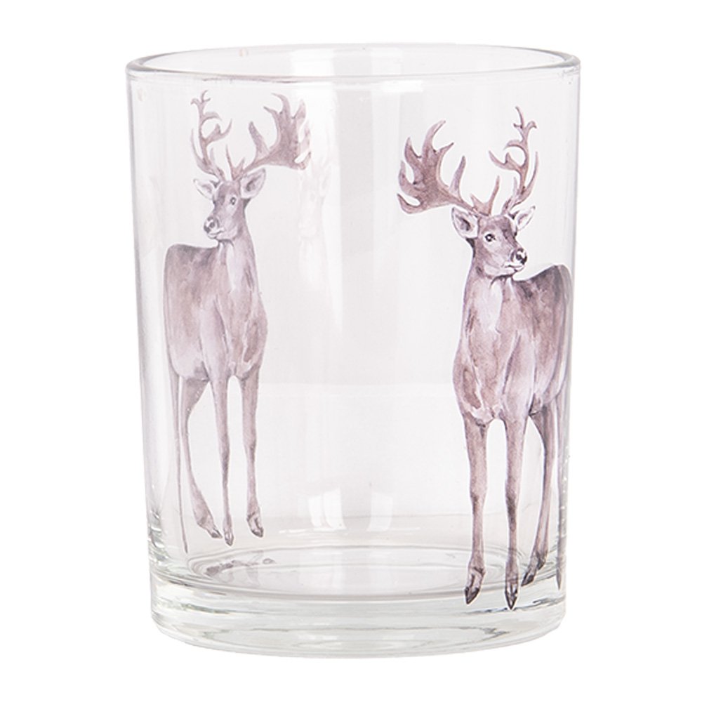 Theelichthouder Set van 2 Ø 7x8 / 10x13 cm Transparant Glas Hert